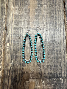 The Big Bend Turquoise Oxidized Earrings in Teardrop